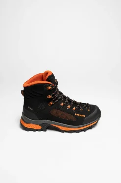 Wanderschuhe>Lowa Corvara GTX Mid Herren (Schwarz/Orange)