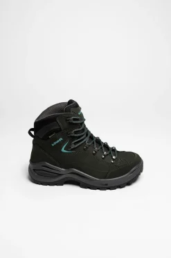 Wanderschuhe>Lowa Renegade EVO GTX Mid Ws Damen Asphalt/Türkis