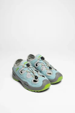 Wanderschuhe>Lowa Solari Lo Kinder Aquamarin/Limone