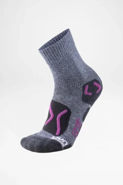 Socken>UYN Trekking Outdoor Explorer Damen (Grey Melange/Violet)