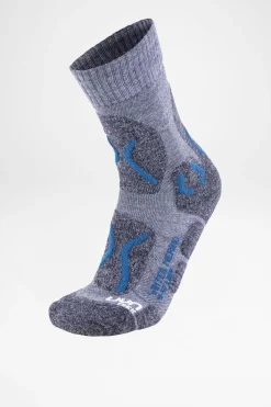 Socken>UYN Trekking Winter Merino Damen (Grey Melange/Petrol Blue)